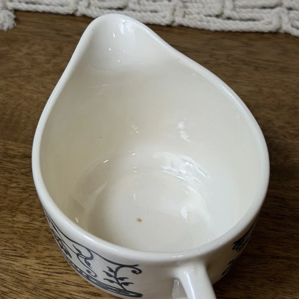 ROYAL USA Doorn Blue Onion Creamer Replacement Gravy Boat Floral Boho Cottage